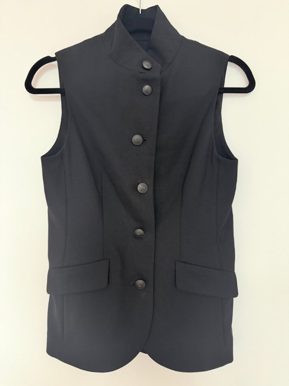 rag & bone Black Wool Longline Vest 2